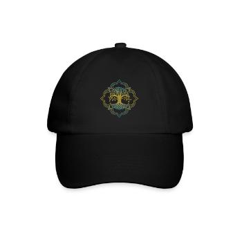 Der Weltenbaum Yggdrasil Wikinger Tattoo Design - Baseballkappe - Schwarz/Schwarz - Vorne