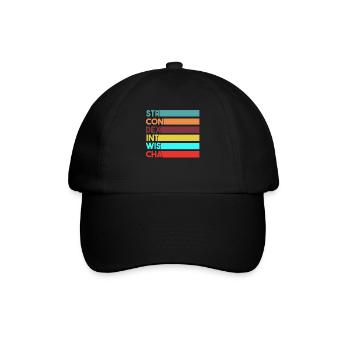 Gamer Stats Geschenk - Baseballkappe - Schwarz/Schwarz - Vorne
