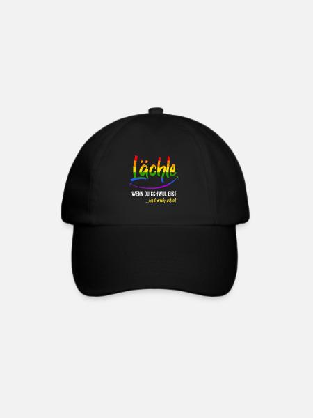 Lächle wenn du Schwul bist Gay Pride LGBT Pride - Baseballkappe - Schwarz/Schwarz