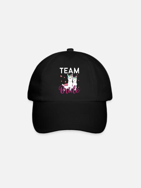 Team Bride - JGA Junggesellenabschied Bride - Baseballkappe - Schwarz/Schwarz