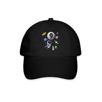 9. Geburtstag 9 Jahre Astronaut Weltall Weltraum - Baseballkappe - Schwarz/Schwarz - Vorne
