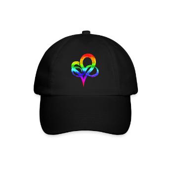 Polyamorie Herz Symbol Farbverlauf LGBTQ - Baseballkappe - Schwarz/Schwarz - Vorne