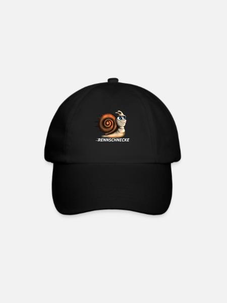 Rennschnecke Joggen Laufen Läufer Sport Marathon - Baseballkappe - Schwarz/Schwarz