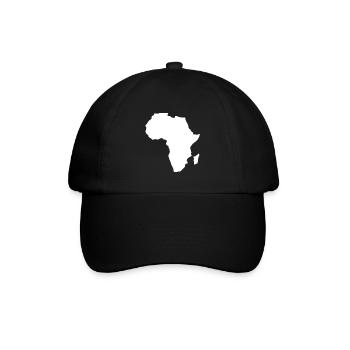 Afrika Kontinent Karte weiß - Baseballkappe - Schwarz/Schwarz - Vorne