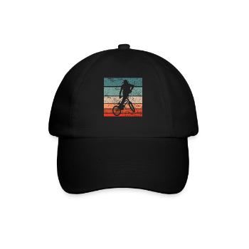 Bmx Fahrer Vintage Retro - Baseballkappe - Schwarz/Schwarz - Vorne