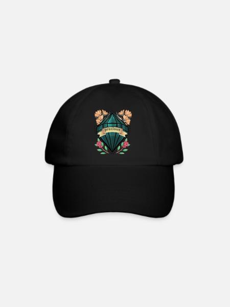 Kostbarer Floral Edelstein - Baseballkappe - Schwarz/Schwarz