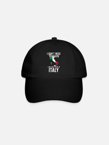 Italy flag I Italien Souvenirs - Baseballkappe - Schwarz/Schwarz