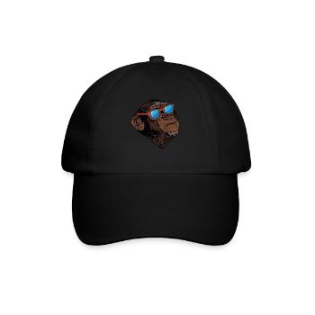 Affen Tiergesicht Affe Sonnenbrille Tier Motiv - Baseballkappe - Schwarz/Schwarz - Vorne