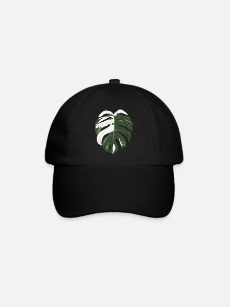 Monstera Variegata Deliciosa Pflanze Plantlife - Baseballkappe - Schwarz/Schwarz