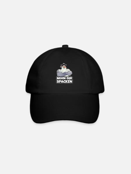 Moin Ihr Spacken Möwe Norddeutsch Norddeutschland - Baseballkappe - Schwarz/Schwarz