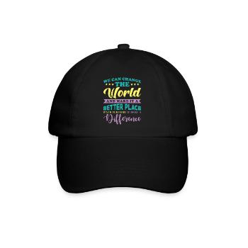 Schöner Spruch bessere Welt - Baseballkappe - Schwarz/Schwarz - Vorne