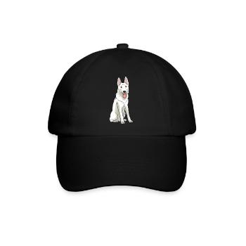 Weißer Schweizer Schäferhund - Baseballkappe - Schwarz/Schwarz - Vorne