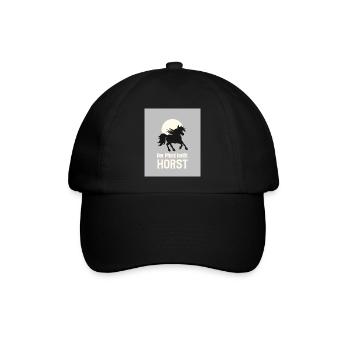Der Pferd heißt Horst - Baseballkappe - Schwarz/Schwarz - Vorne