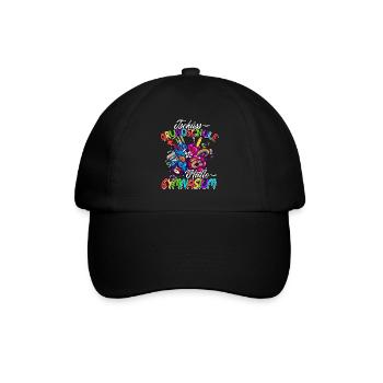 Tschüss Grundschule Hallo Gymnasium Geschenkidee - Baseballkappe - Schwarz/Schwarz - Vorne