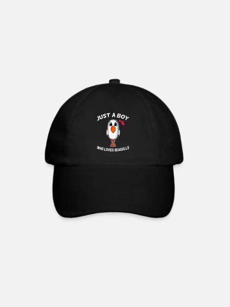 Möwe - Baseballkappe - Schwarz/Schwarz