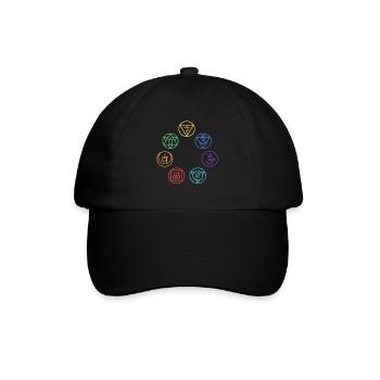Chakra Yoga Meditation Chakras Geschenk - Baseballkappe - Schwarz/Schwarz - Vorne