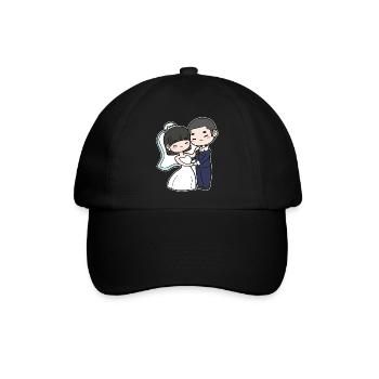Hochzeitspaar - Baseballkappe - Schwarz/Schwarz - Vorne