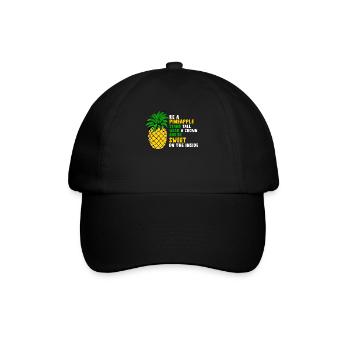 Ananas - Baseballkappe - Schwarz/Schwarz - Vorne