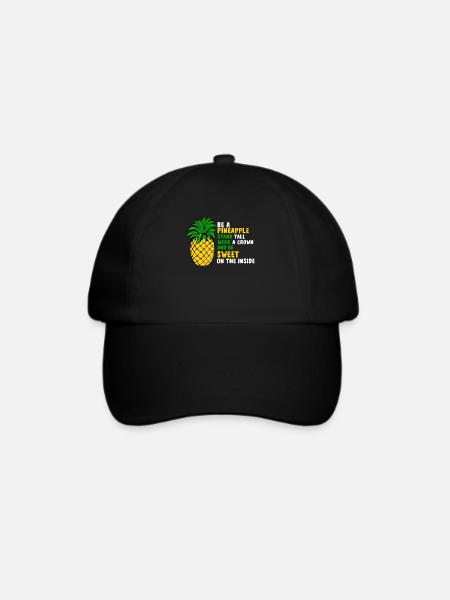 Ananas - Baseballkappe - Schwarz/Schwarz