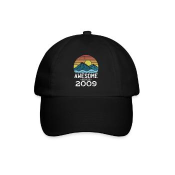 Vintage 2009 09 Geburtstag Retro Jahrgang Geschenk - Baseballkappe - Schwarz/Schwarz - Vorne