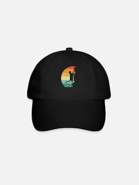 Rock Climbing Climber Retro - Baseballkappe - Schwarz/Schwarz