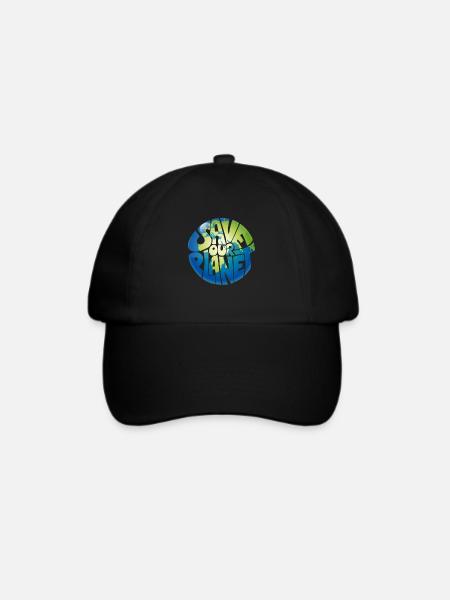 Save our Planet Umwelt Klimaschutz - Baseballkappe - Schwarz/Schwarz