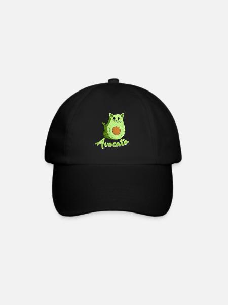 Veganer Katze Katzenbesitzer Kater Avocato - Baseballkappe - Schwarz/Schwarz