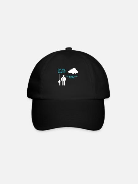 Coder Software Entwickler Witz Cloud Linux Server - Baseballkappe - Schwarz/Schwarz
