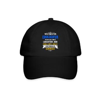 Lustiger Spruch Weltbester Einkäufer Vertriebler - Baseballkappe - Schwarz/Schwarz - Vorne