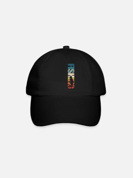 Fishing Retro Vintage - Baseballkappe - Schwarz/Schwarz