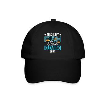Mein Aquarium-Reinigungs-Shirt Aquarium-Liebhaber - Baseballkappe - Schwarz/Schwarz - Vorne