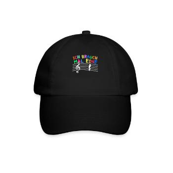 Klavier Piano Ich brauche eine Pause Geschenk - Baseballkappe - Schwarz/Schwarz - Vorne