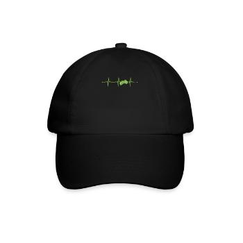 Rosenkohl Herzschlag Geschenk - Baseballkappe - Schwarz/Schwarz - Vorne