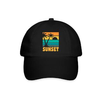 Sunset Retro Style - Baseballkappe - Schwarz/Schwarz - Vorne