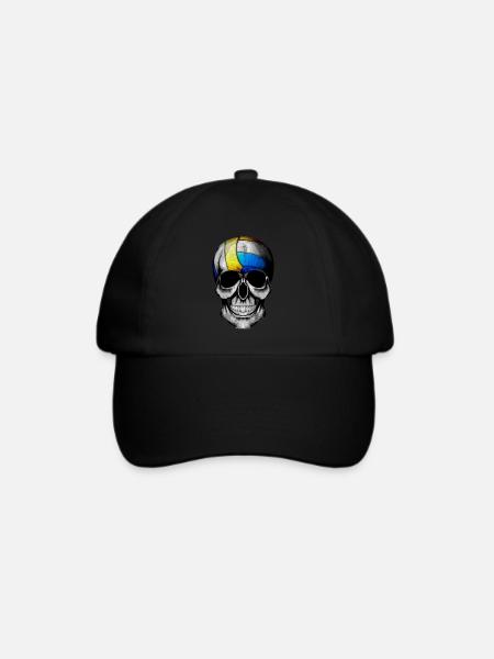Funny Halloween Volleyball Skull Pumpkin Anzug F - Baseballkappe - Schwarz/Schwarz