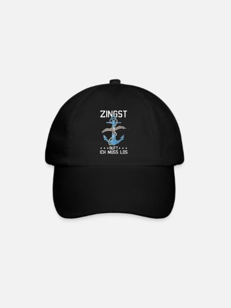 Retro Zingst ruft Anker Ostsee Fischland - Baseballkappe - Schwarz/Schwarz