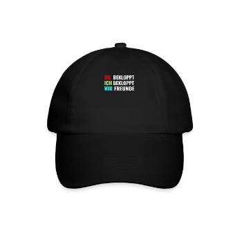 Du bekloppt Ich bekloppt Wir freunde Kommunikation - Baseballkappe - Schwarz/Schwarz - Vorne