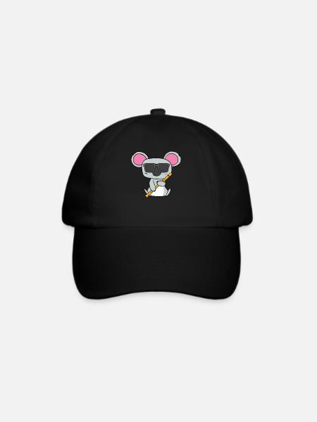Koala Blockflöte Flöte - Baseballkappe - Schwarz/Schwarz