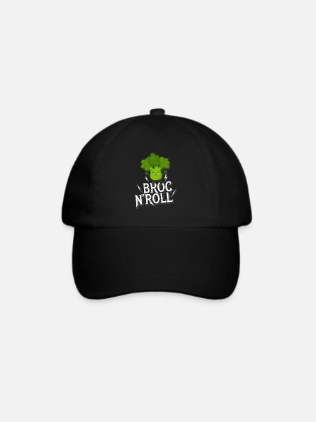 Brokkoli - Baseballkappe - Schwarz/Schwarz