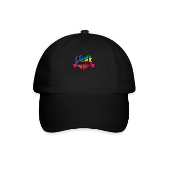 Gay Pride - Baseballkappe - Schwarz/Schwarz - Vorne