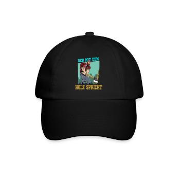 Der mit dem Holz spricht - Baseballkappe - Schwarz/Schwarz - Vorne