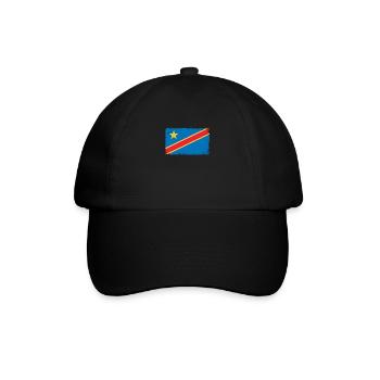 Kongo Herzschlag Flagge Vintage Kongo - Baseballkappe - Schwarz/Schwarz - Vorne