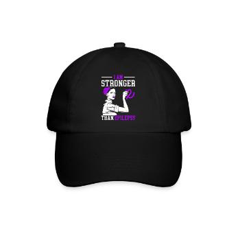 Ich bin stärker als Epilepsie Epileptische Epilepsie - Baseballkappe - Schwarz/Schwarz - Vorne