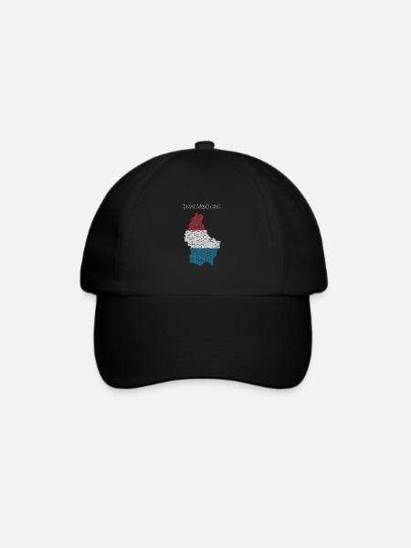 Luxemburg Karte Flagge - Baseballkappe - Schwarz/Schwarz