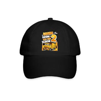 2 Jahre Kinder Müllauto - Baseballkappe - Schwarz/Schwarz - Vorne