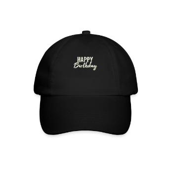 Happy Birthday - Baseballkappe - Schwarz/Schwarz - Vorne
