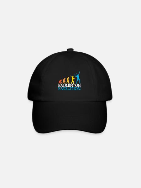 Badminton Evolution Affe Badmintonspieler - Baseballkappe - Schwarz/Schwarz
