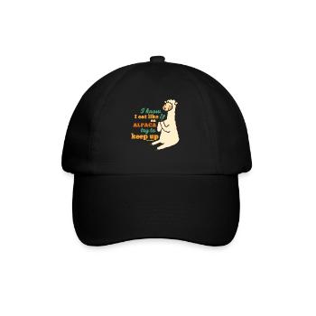 I Know I Eat Like An Alpaca Try To Keep Up - Baseballkappe - Schwarz/Schwarz - Vorne