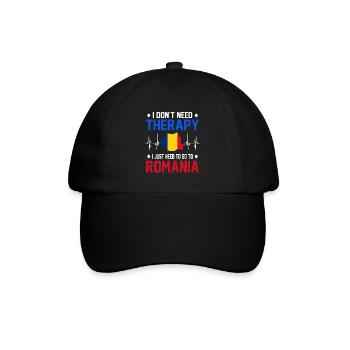 Rumänien - Baseballkappe - Schwarz/Schwarz - Vorne