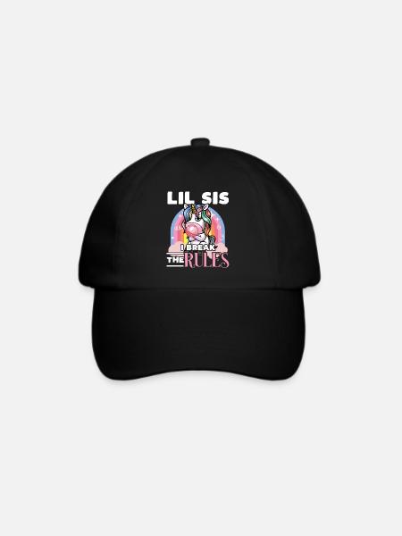 Jüngste Schwester Zwillingsschwester Einhorn - Baseballkappe - Schwarz/Schwarz